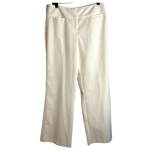 New York & Co Cream Pants Size 10 Wide Leg Winter White - Picture 1 of 5